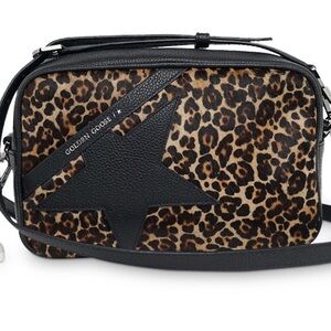Golden Goose Star Leopard Print Fur Shoulder Bag